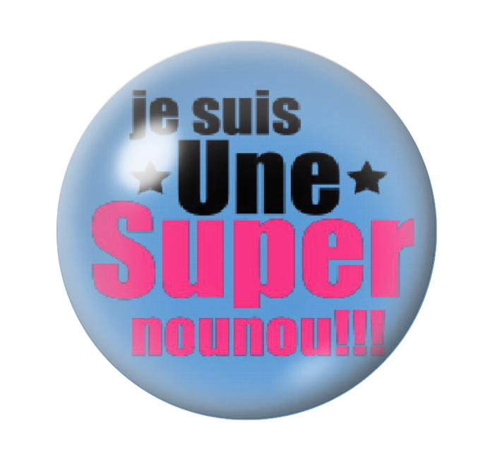 Cabochon en Verre Illustré "Super Nounou" 12 à 25mm