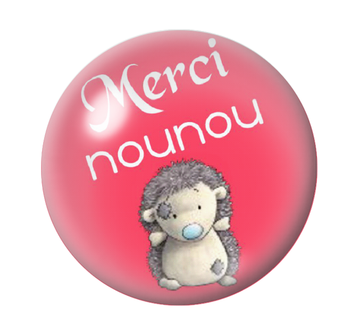 Cabochon en Verre Illustré "Merci Nounou" 12 à 25mm