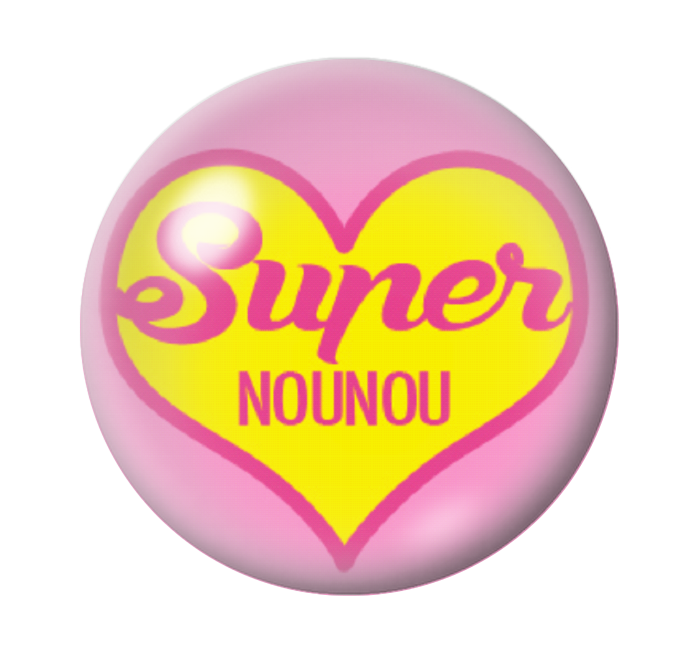 Cabochon en Verre Illustré "Super Nounou" 12 à 25mm