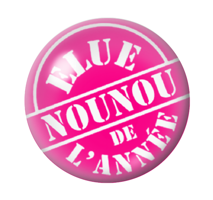 Cabochon en Verre Illustré "Elu Nounou de l'Année" 12 à 25mm