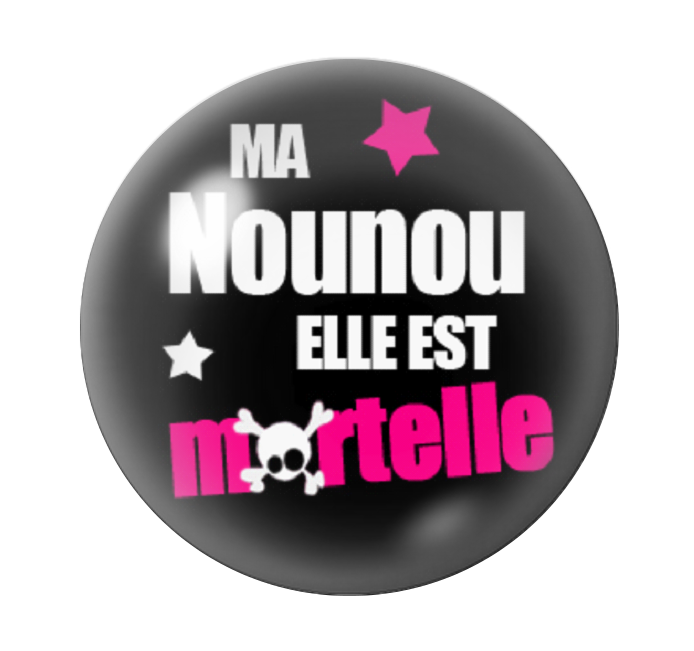 Cabochon en Verre Illustré "Nounou Mortelle" 12 à 25mm
