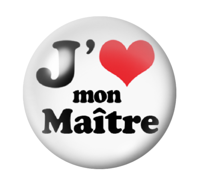 Cabochon en Verre Illustré "J'aime mon Maître" 12 à 25mm