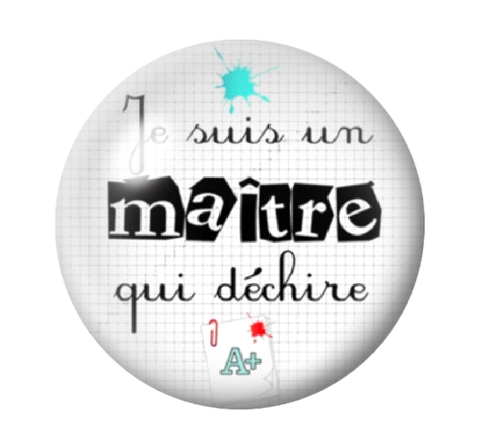 Cabochon en Verre Illustré "Maître qui Déchire" 12 à 25mm