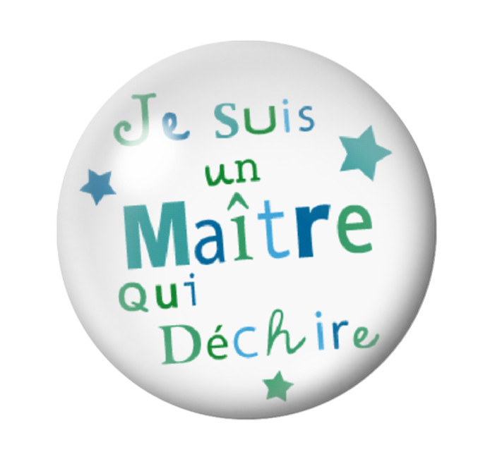 Cabochon en Verre Illustré "Maître qui Déchire" 12 à 25mm