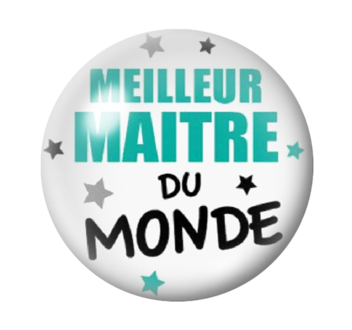 Cabochon en Verre Illustré "Meilleur Maître du Monde" 12 à 25mm