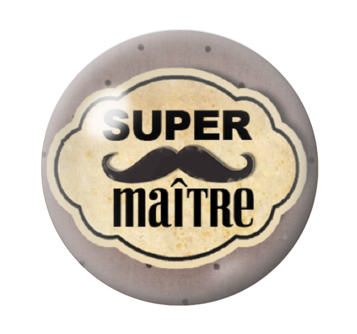 Cabochon en Verre Illustré "Super Maître" 12 à 25mm