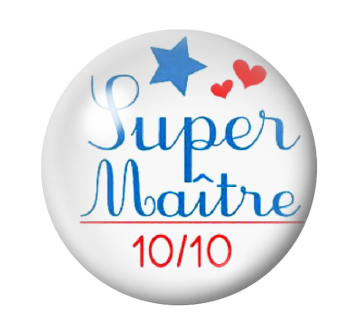 Cabochon en Verre Illustré "Super Maître" 12 à 25mm