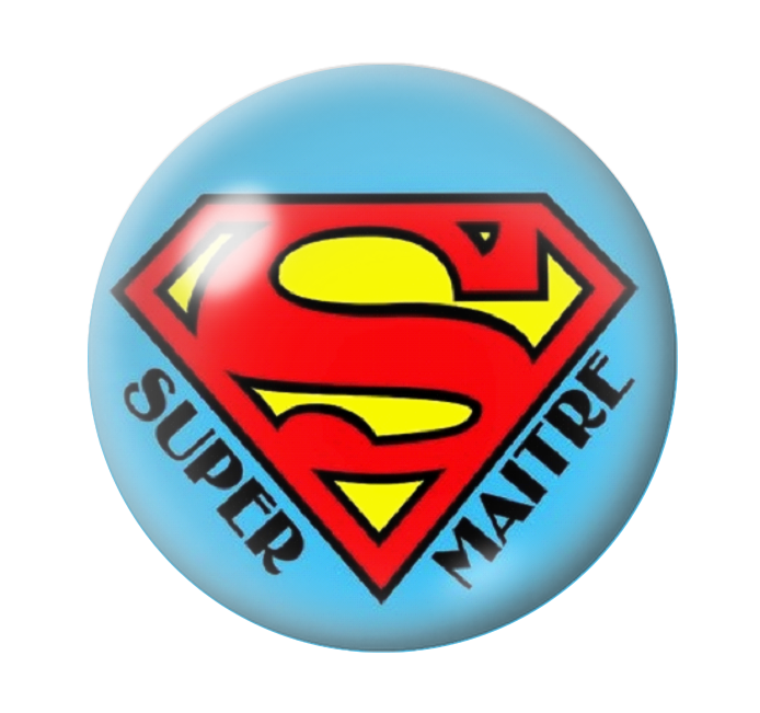 Cabochon en Verre Illustré "Super Maître" 12 à 25mm