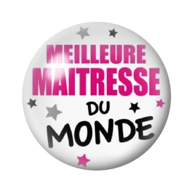 Cabochon en Verre Illustré "Meilleure Maîtresse du Monde" 12 à 25mm