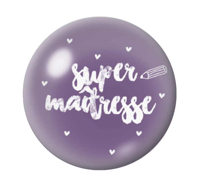 Cabochon en Verre Illustré "Super Maîtresse" 12 à 25mm
