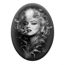 Cabochon en Verre Illustré Marilyn Monroe aux Fleurs 13x18, 18x25 ou 30x40mm pour la création de bijoux fantaisie - DIY