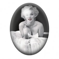 Cabochon en Verre Illustré Marilyn Monroe en Robe Blanche 13x18, 18x25 ou 30x40mm pour la création de bijoux fantaisie - DIY