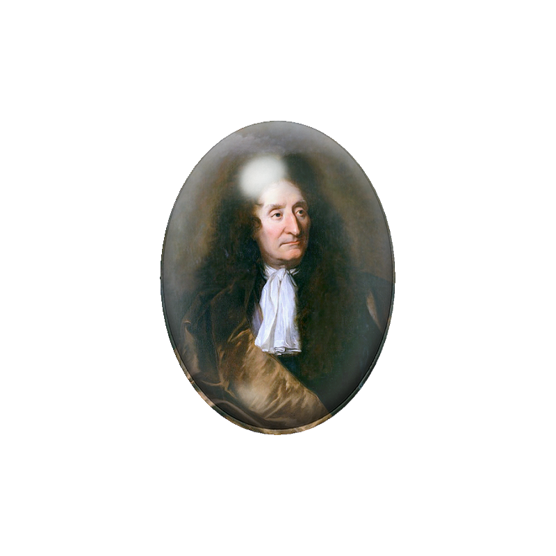 Cabochon en Verre Illustré  Jean de la Fontaine Poète 13x18, 18x25 ou 30x40mm