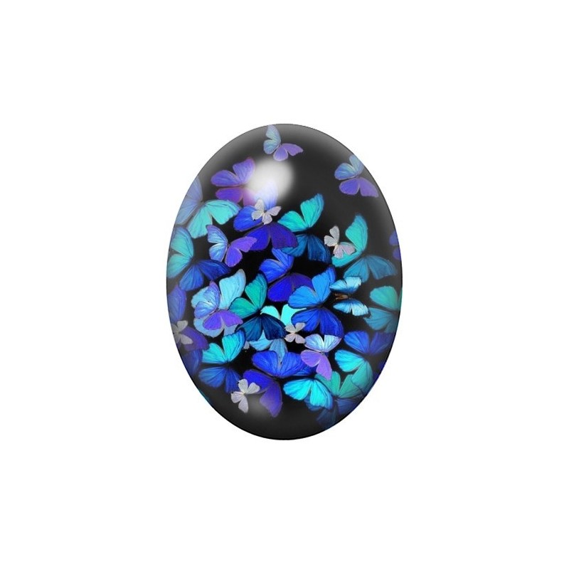 Cabochon en Verre Illustré Papillons 13x18, 18x25 ou 30x40mm