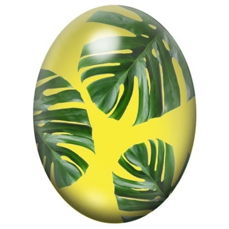 Cabochon en Verre Illustré Feuilles de Monstera Vertes 13x18, 18x25 ou 30x40mm