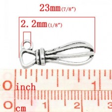 4 Breloques Fouet Ustensile de Cuisine Argenté 20x9mm
