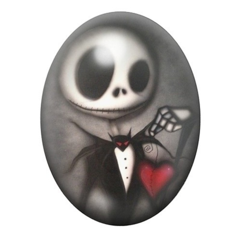 Cabochon en Verre Illustré Jack Gothique 13x18, 18x25 ou 30x40mm