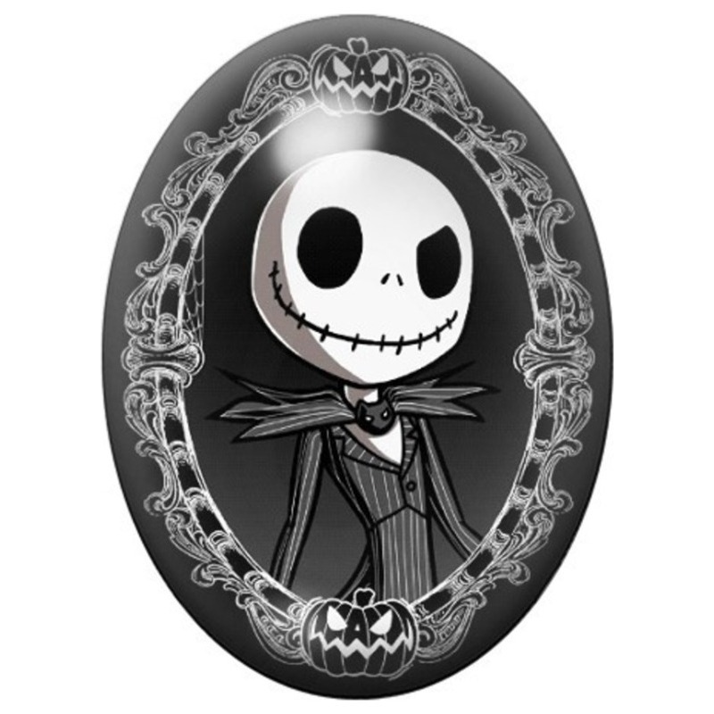 Cabochon en Verre Illustré Jack dans un Cadre Gothique 13x18, 18x25 ou 30x40mm