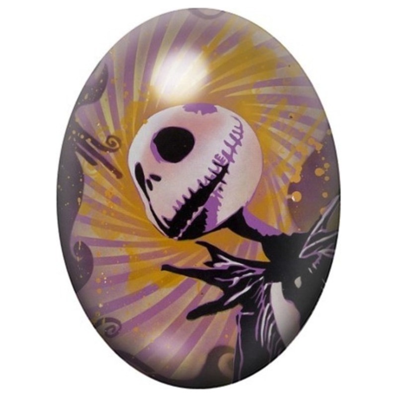Cabochon en Verre Illustré Jack sur Fond Violet 13x18, 18x25 ou 30x40mm
