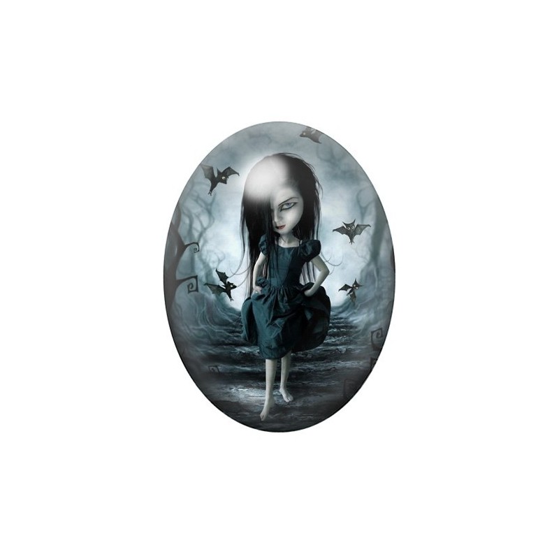 Fille Chauve-souris Gothique 13x18, 18x25 ou 30x40mm