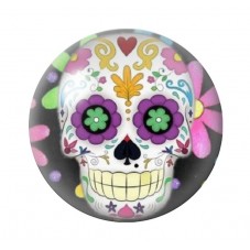 Cabochon en Verre Illustré Crâne Mexicain Cavalera 12 à 25mm pour la Création de Bijoux Fantaisie - DIY
