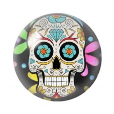 Cabochon en Verre Illustré Crâne Mexicain Cavalera 12 à 25mm pour la Création de Bijoux Fantaisie - DIY
