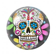 Cabochon en Verre Illustré Crâne Mexicain Cavalera 12 à 25mm pour la Création de Bijoux Fantaisie - DIY