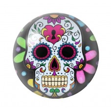 Cabochon en Verre Illustré Crâne Mexicain Cavalera 12 à 25mm pour la Création de Bijoux Fantaisie - DIY