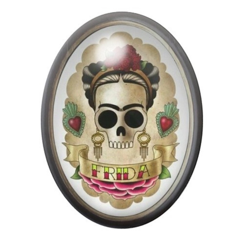 Cabochon en Verre Illustré Frida Kahlo 13x18, 18x25 ou 30x40mm