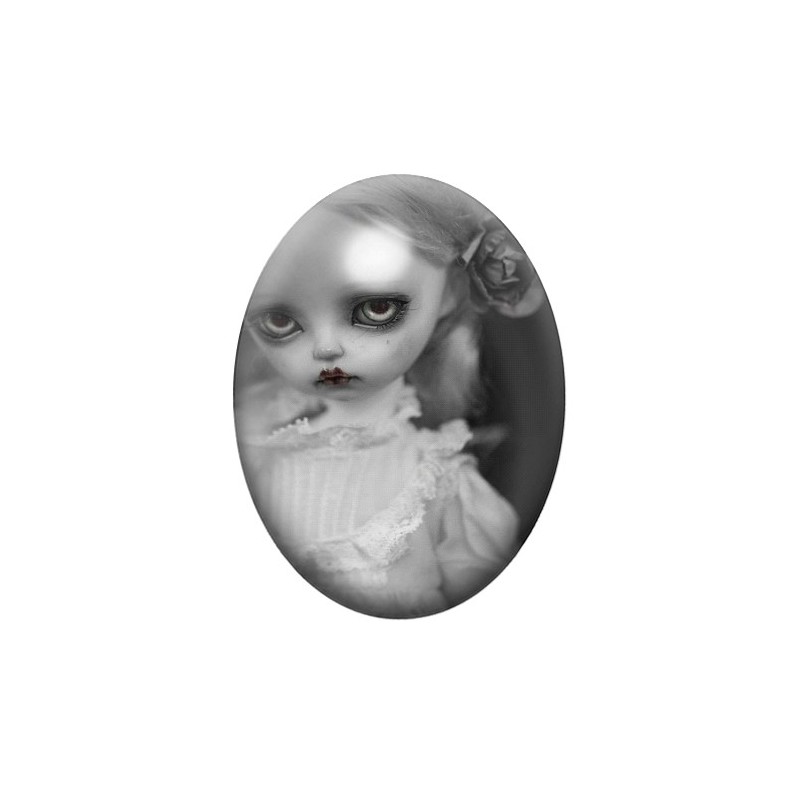 Cabochon en Verre Illustré Poupée Blythe Gothique 13x18, 18x25 ou 30x40mm