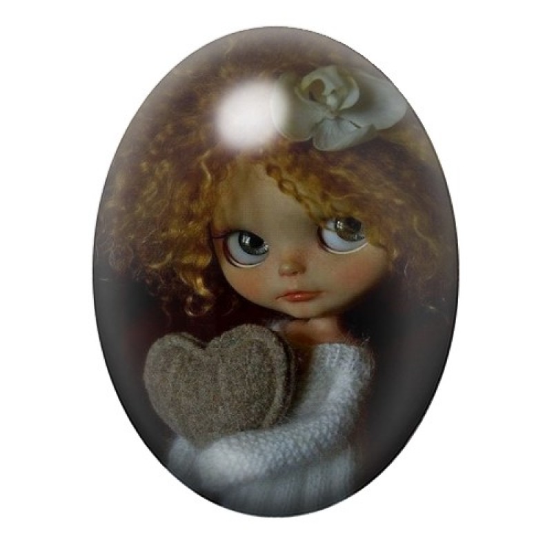 Cabochon en Verre Illustré Poupée Blythe Gothique 13x18, 18x25 ou 30x40mm
