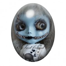 Cabochon en Verre Illustré Poupée Blythe Sally Gothique 13x18, 18x25 ou 30x40mm pour la Création de Bijoux Fantaisie - DIY