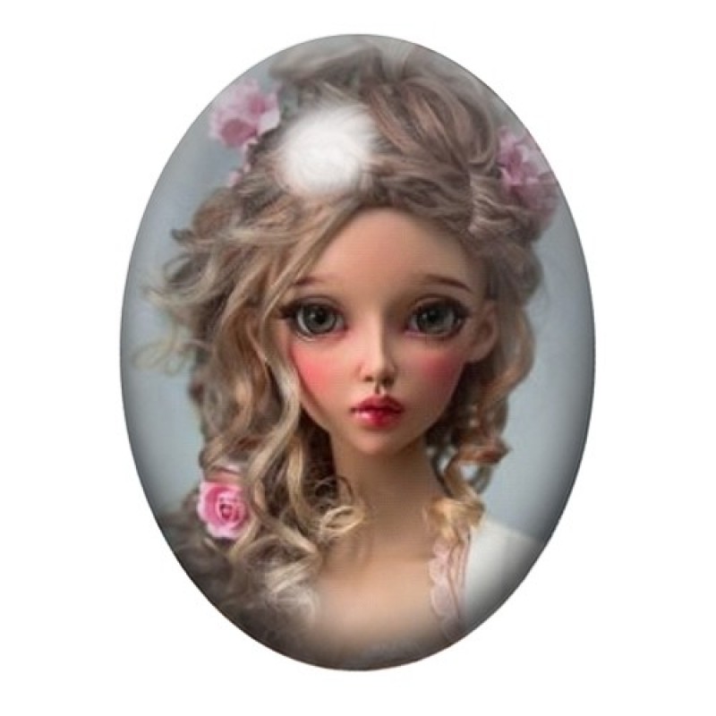 Cabochon en Verre Illustré Poupée Blythe Gothique 13x18, 18x25 ou 30x40mm