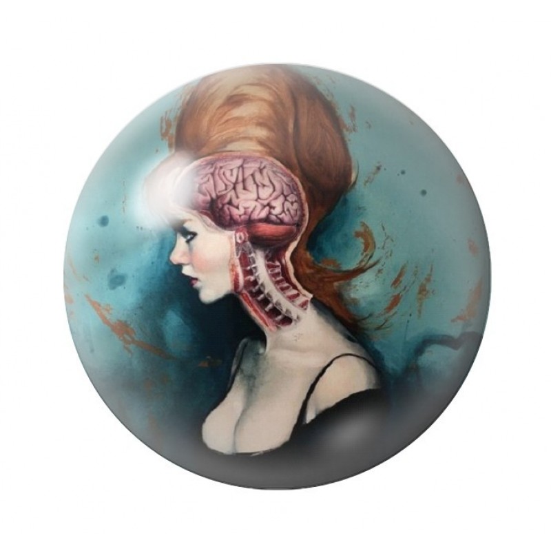 Cabochon en Verre Illustré Corps Humain Gothique 12 à 25mm
