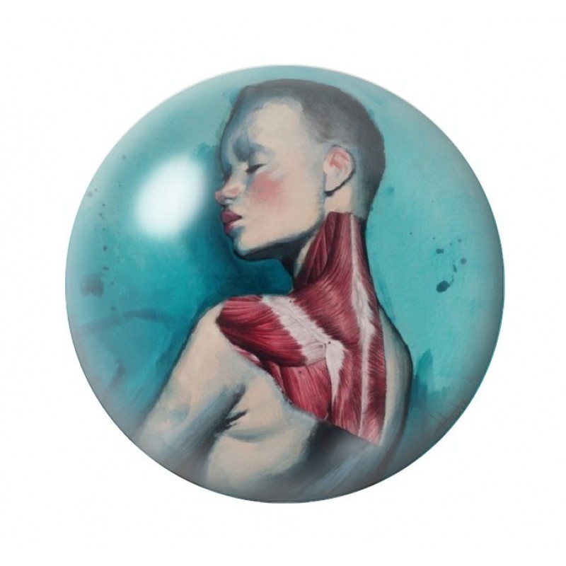 Cabochon en Verre Illustré Corps Humain Gothique 12 à 25mm