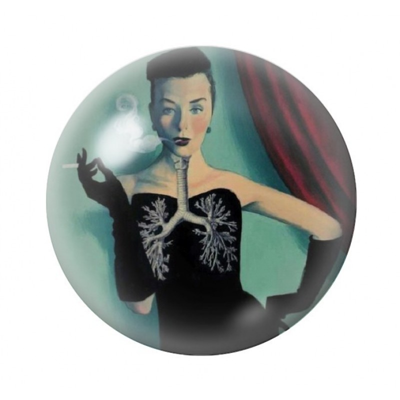 Cabochon en Verre Illustré Corps Humain Gothique 12 à 25mm