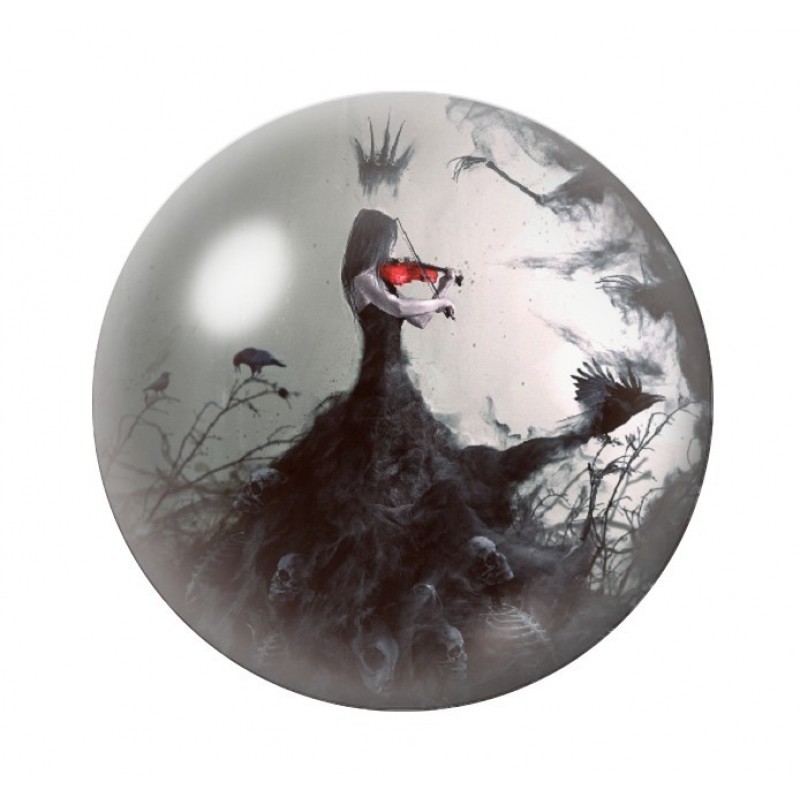 Cabochon en Verre Illustré Femme Corbeaux Cânes Gothique 12 à 25mm