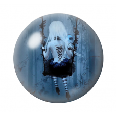 Cabochons en Verre Illustré Fille Balançoire Gothique 12 à 25mm  pour la Création de Bijoux Fantaisie - DIY