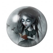 Cabochons en Verre Illustré Fille Chauve-souris Gothique 12 à 25mm  pour la Création de Bijoux Fantaisie - DIY