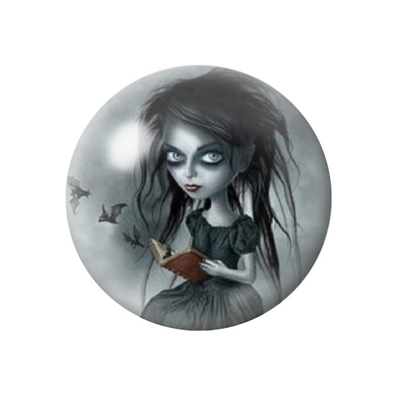Cabochons en Verre Illustré Fille Chauve-souris Gothique 12 à 25mm