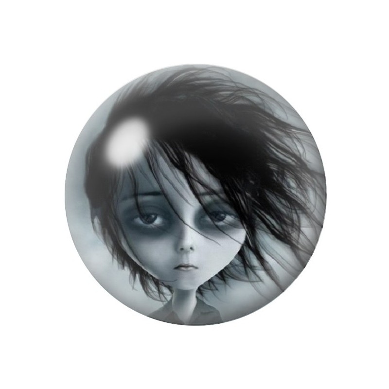 Cabochon en Verre Illustré Garçon Gothique 12 à 25mm