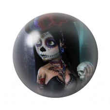 Cabochon en Verre Illustré Cavalera Jour des Morts Gothique 12 à 25mm  pour la Création de Bijoux Fantaisie - DIY