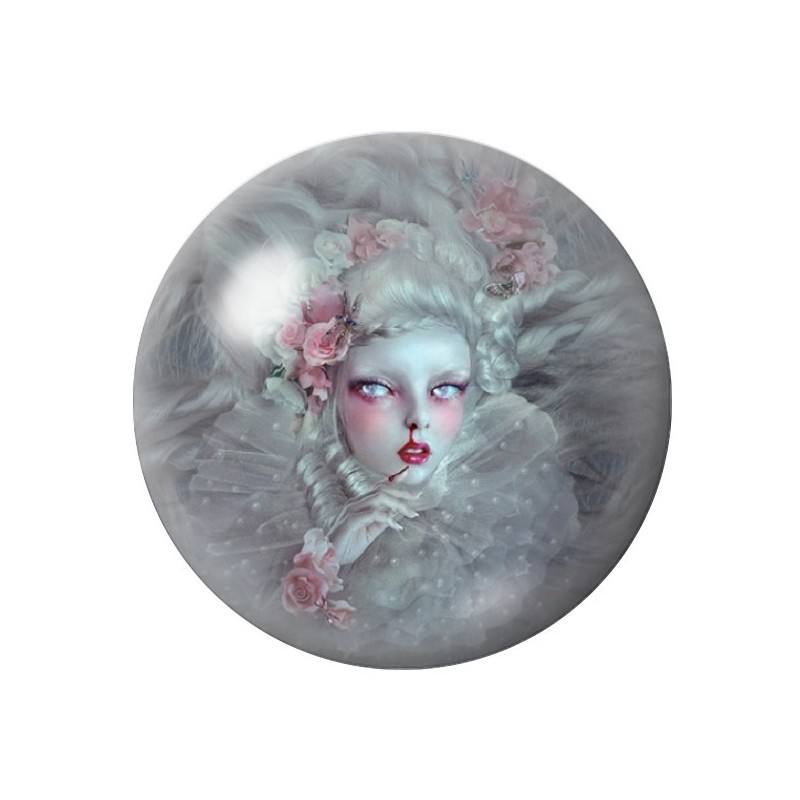 Cabochon en Verre Illustré Marquise Gothique 12 à 25mm