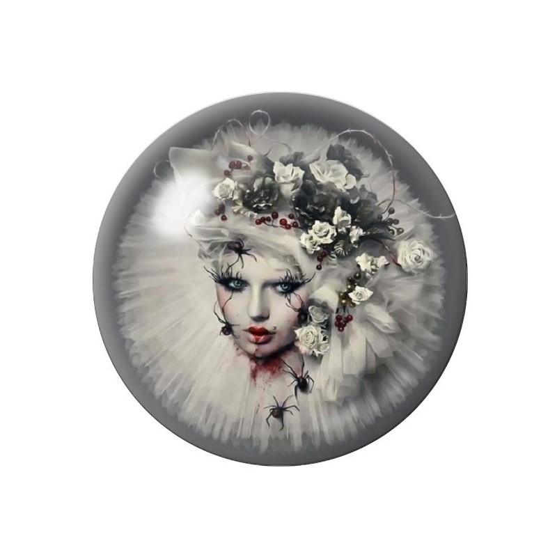 Cabochon en Verre Illustré Femme Araignées Gothique 12 à 25mm