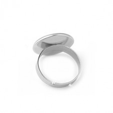 Support Bague Ajustable Argenté pour Cabochon 25mm