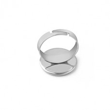 Support Bague Ajustable Argenté pour Cabochon 25mm