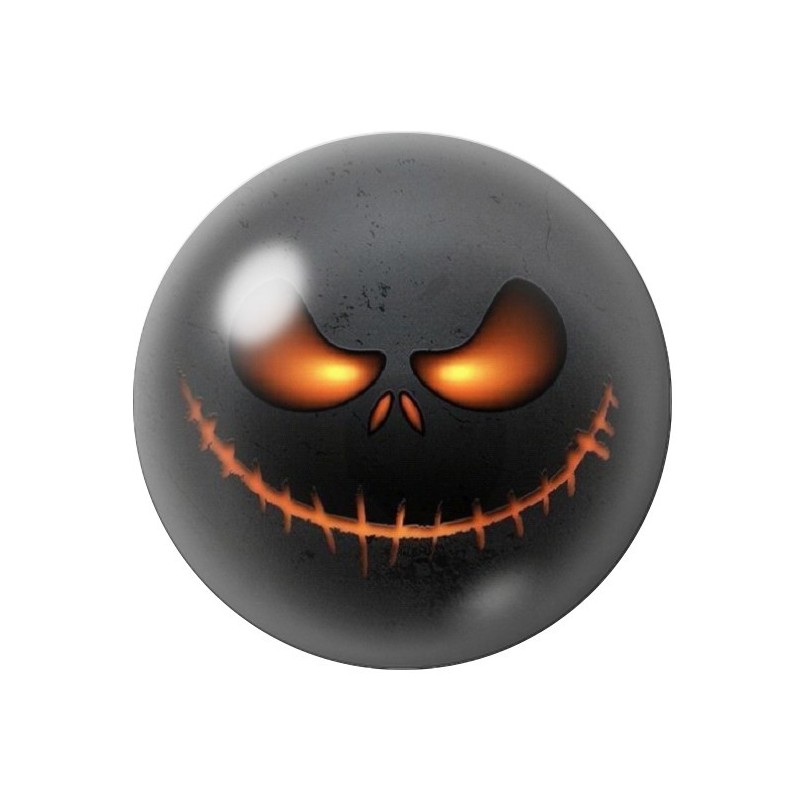 Cabochon en Verre Illustré Tête de Mort Gothique 12 à 25mm