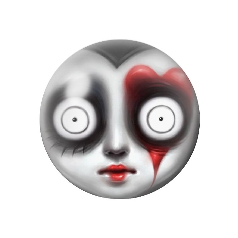 Cabochon en Verre Illustré Femme Gothique 12 à 25mm