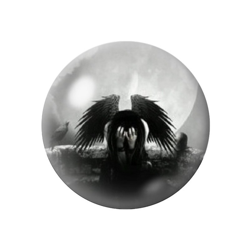 Cabochon en Verre Illustré Ange Gothique 12 à 25mm