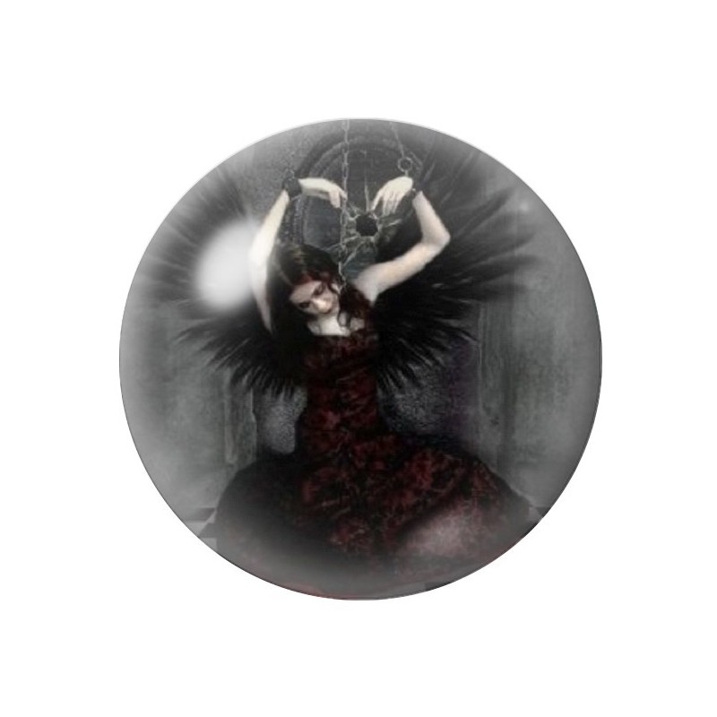 Cabochon en Verre Illustré Ange Gothique 12 à 25mm